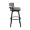 Armen Living Encinitas Outdoor Patio 5-Piece Bar Table Set in Aluminum with Gray Cushions SETODEN5BLGRY - alternate 2
